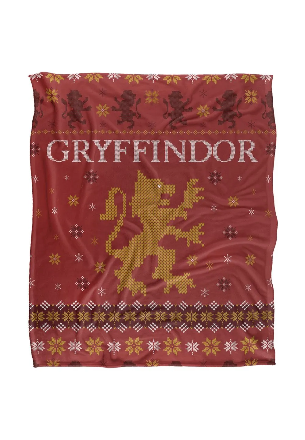 Harry Potter Blanket, 152x127 cm Gryffindor Ugly Christmas Sweater Silky Touch Super Soft Throw Blanket in White