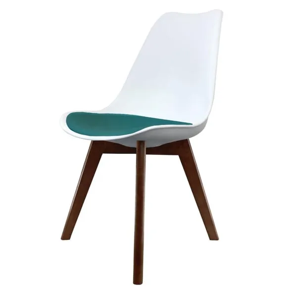 Fusion Living Soho White Plastic Dining Chair with Squared Legs 2