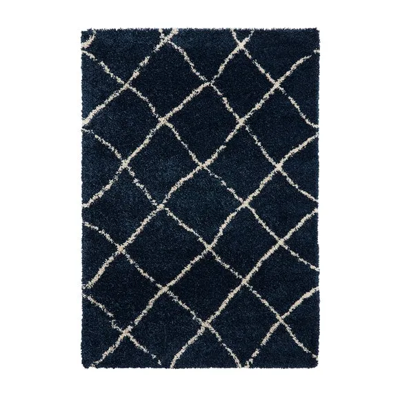 Think Rugs Scandi Berber Navy/Cream Rectangle 160 x 220cm Polypropylene Berber G257, Cream 2