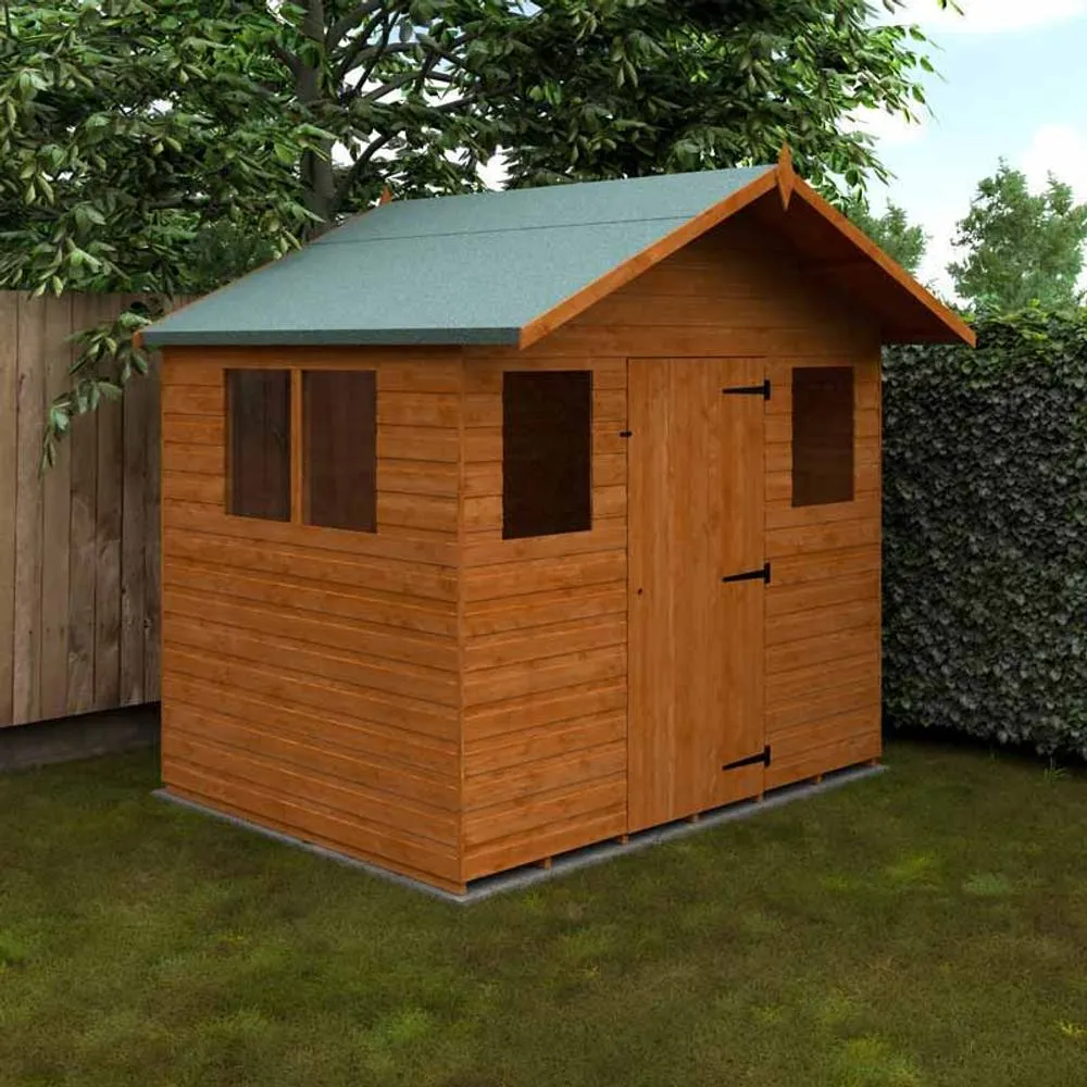 Buttercup Farm 6 x 8 Feet Cabin 12mm Shed - Solid Wood/Softwood/Pine in Burnt Orange 2