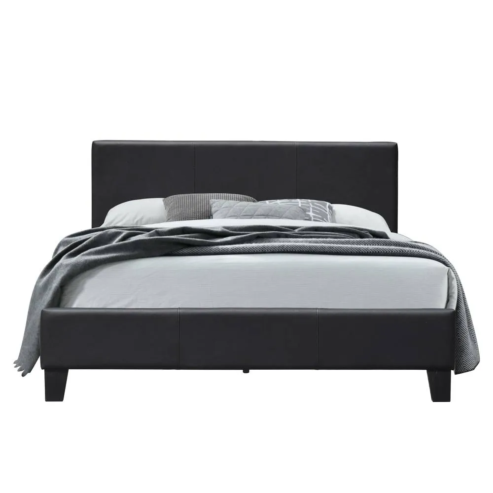 Comfy Living Ltd Modern Faux Leather Upholstered Bedframe in Black 2