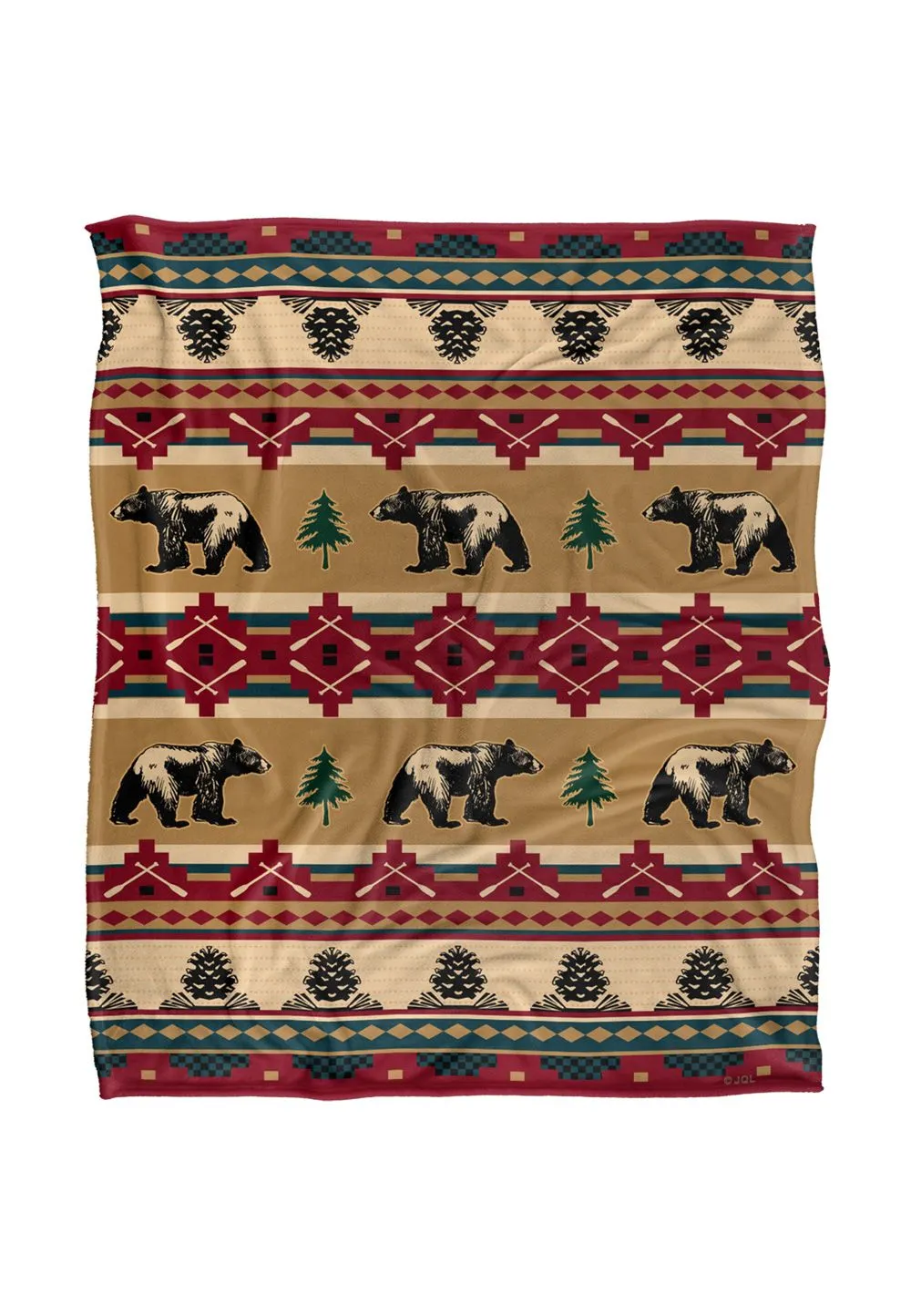 JQ Licensing Southwest Bear Silky Touch Super Soft Throw Blanket 152 X 127 cm in White
