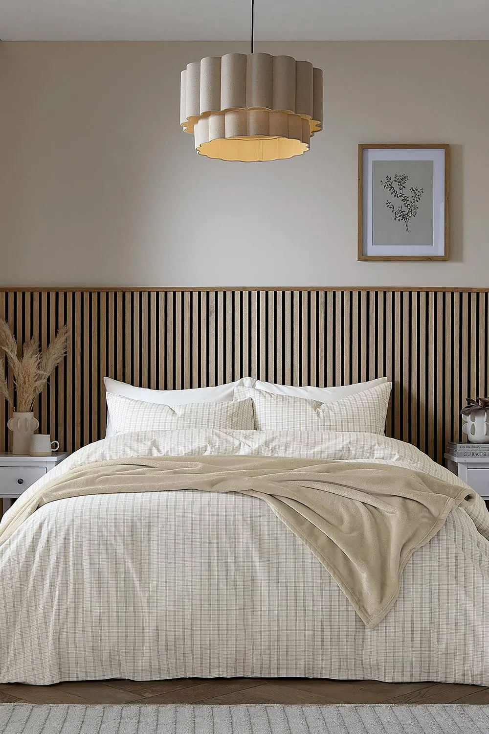 Helena Springfield 'Tranquil Check' Duvet Cover Set in Cream 1