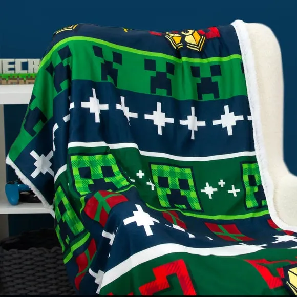 Minecraft Bells Sherpa Fleece Blanket 100cm x 150cm 3
