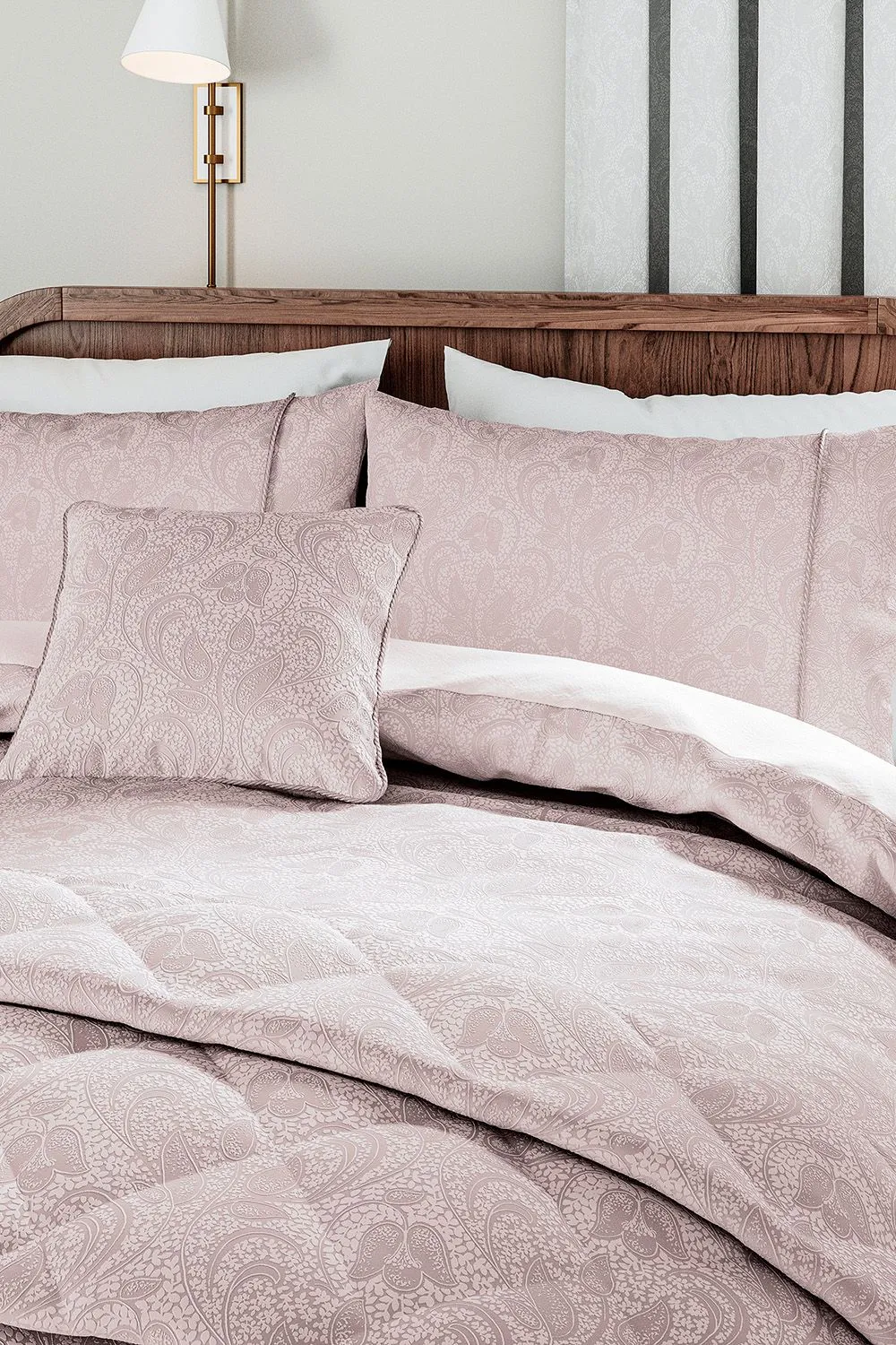 1951 'Ashleigh' Jacquard Duvet Cover Set in Pink 2