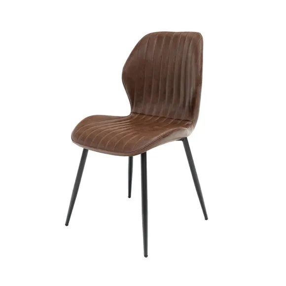 Panama Extendable Dining Table with 6 Fontana Faux Leather Dining Chairs 6