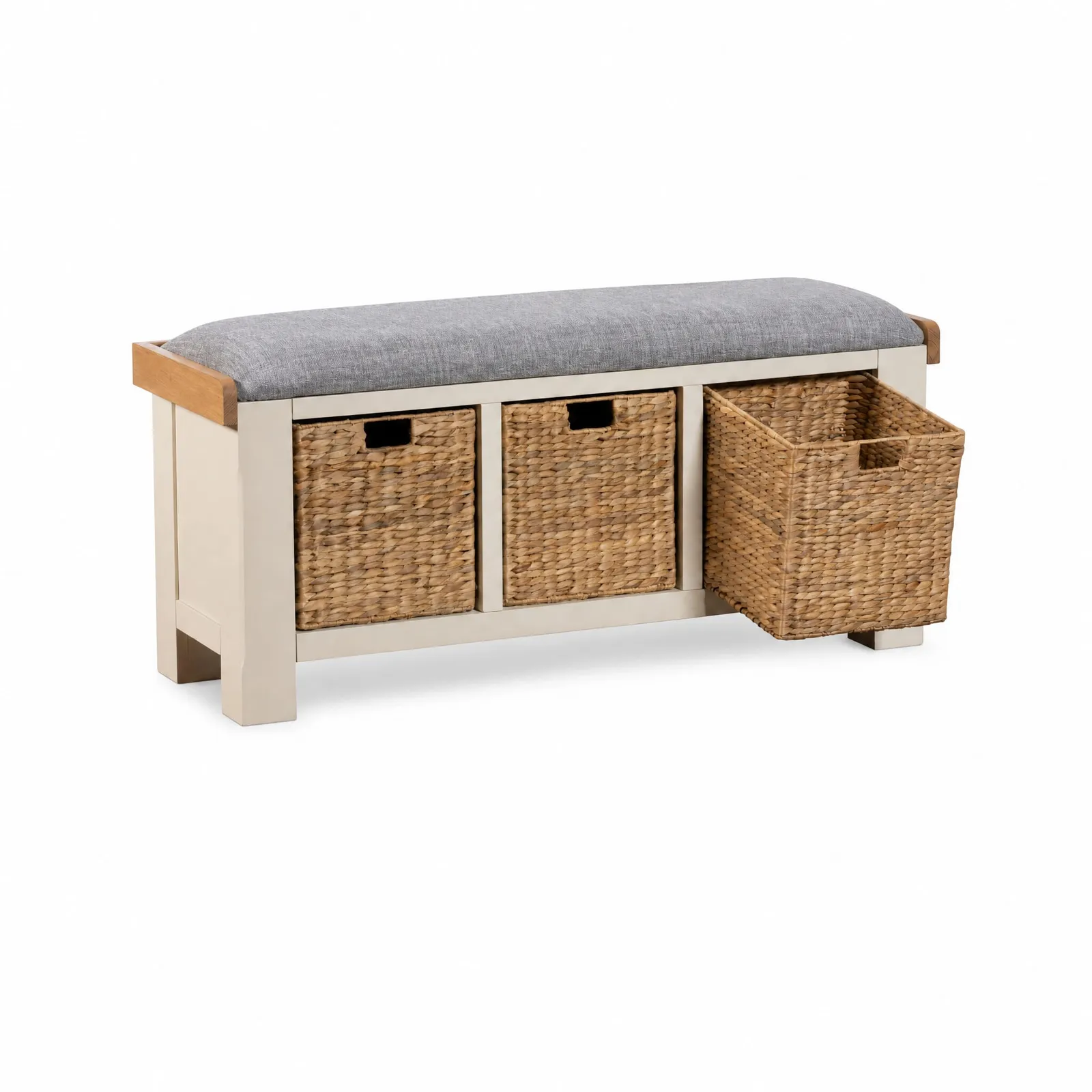 Witney Upholstered Hall Bench 110X35X50Cm, Neutral Wood | Barker & Stonehouse 2