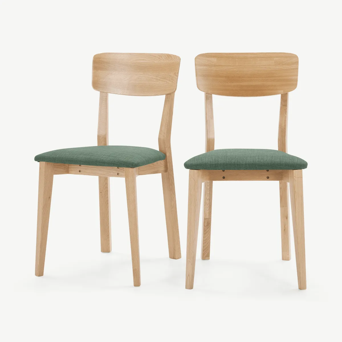 Jenson Set of 2 Dining Chairs, Bay Green & Oak