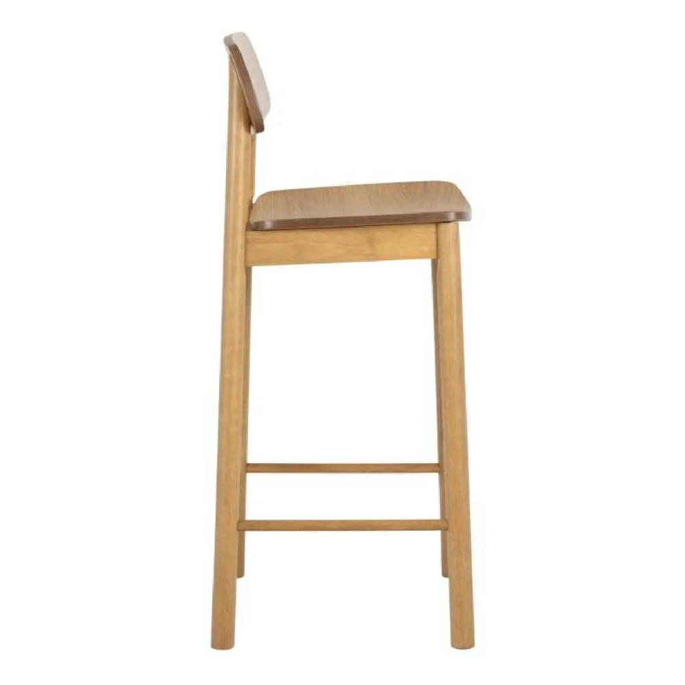 netfurniture Sterling Bar Stool in Matt Oak Set of 2 in Brown 3