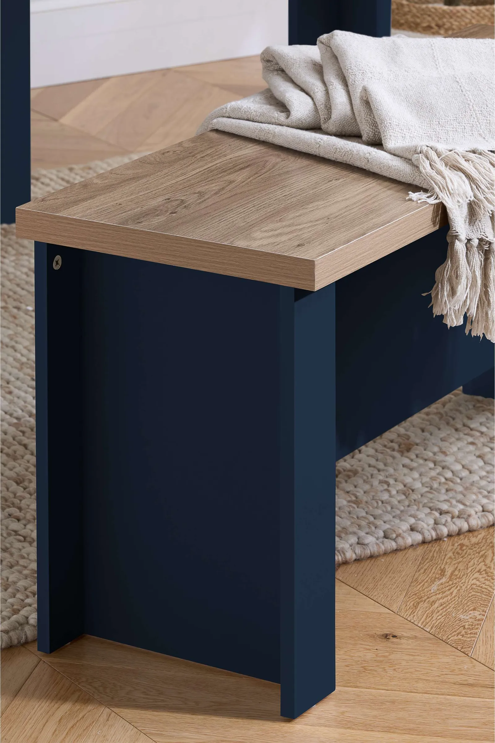 Birlea Dining Table & Bench Set Highgate 2 Kitchen Traditional in Dark Navy 2