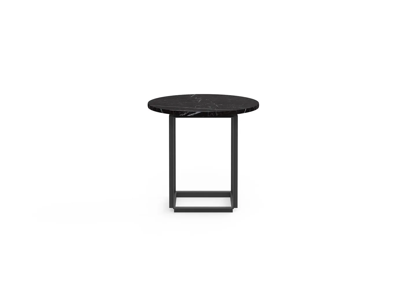 New Works Florence Side Table 50cm Black Marquina Black Frame 1