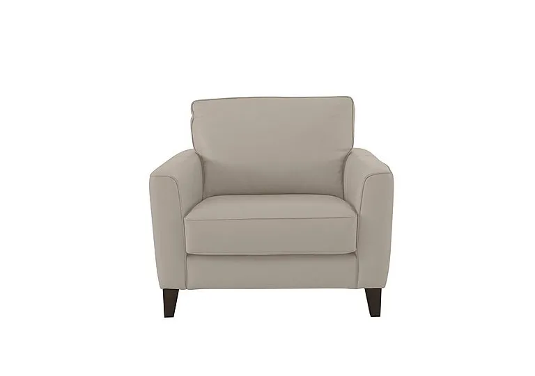 Brondby Leather Armchair - Silver Grey