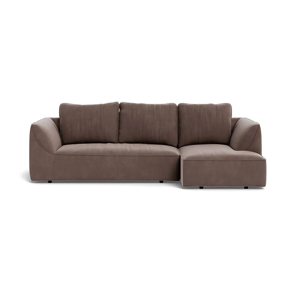 Heal's Morven Right Hand Facing Corner Chaise Sofa Smart Velvet Mouse 1