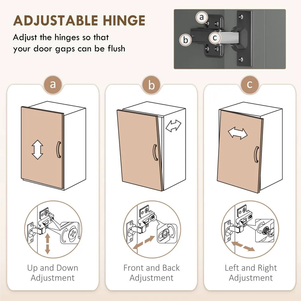 HOMCOM 172cm Wooden Storage Cabinet Cupboard With 4 Shelves in Grey 5