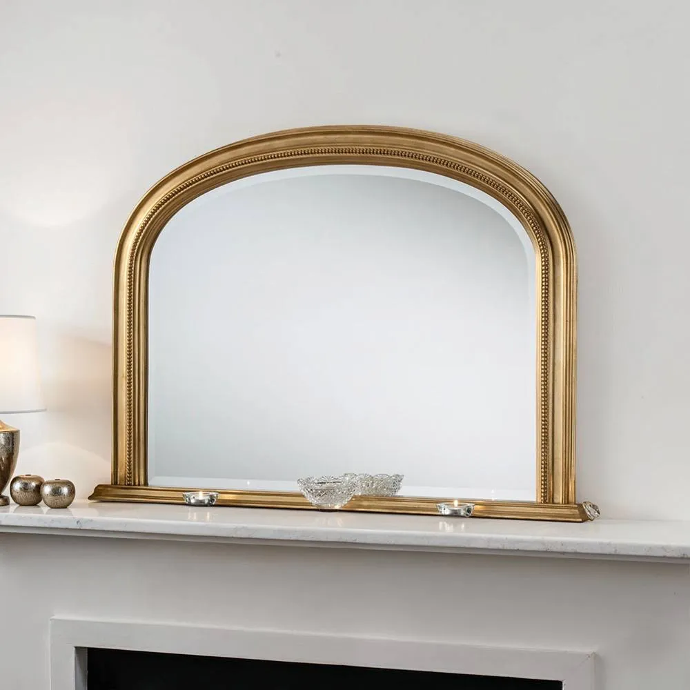 Yearn Mirrors Diana Overmantle Arched Gold Bevelled Mirror 2