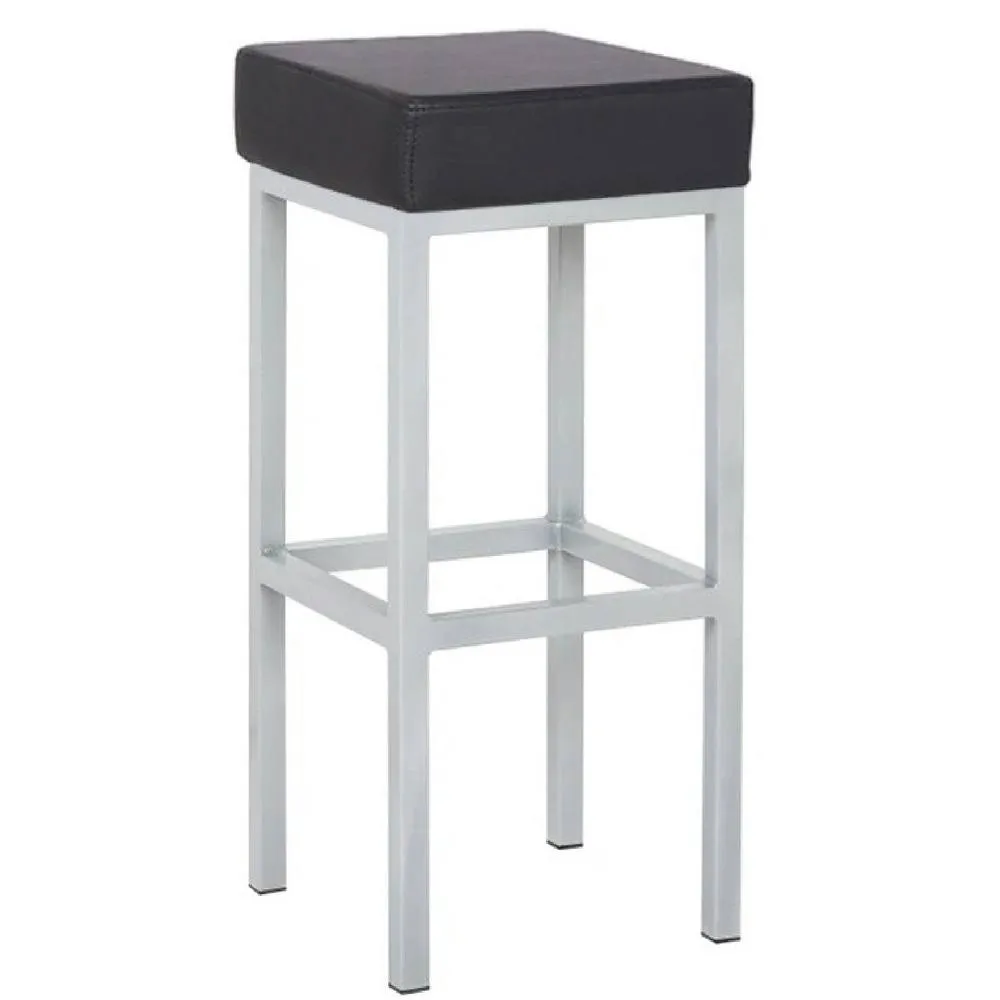 netfurniture Cara Padded Steel Square Stool in Black 3
