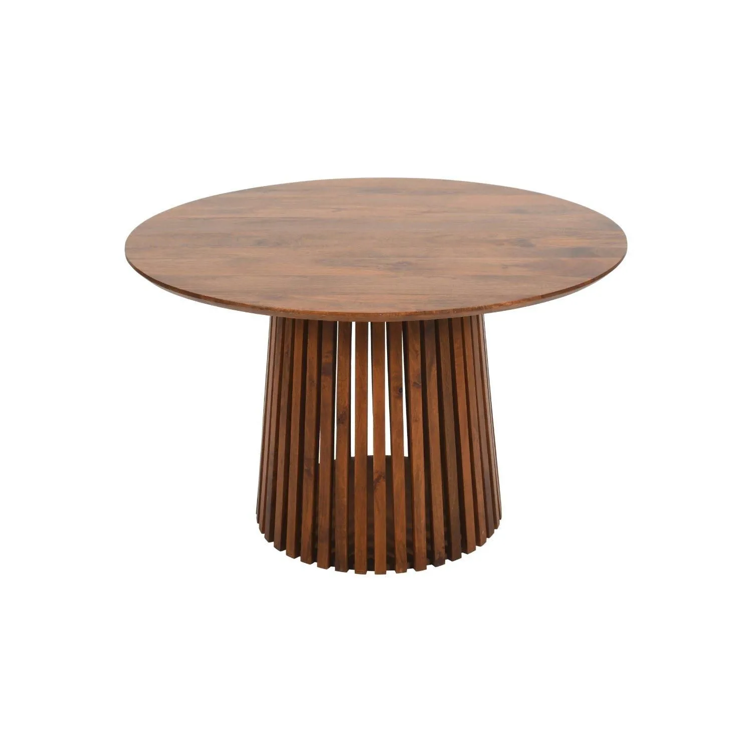 IH Design Carney Mango Wood Round Dining Table 4 To 6 Seater in Brown 3