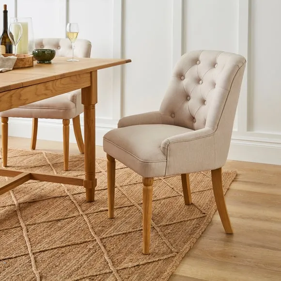 Beatrice Button Back Dining Chair, Fabric 1