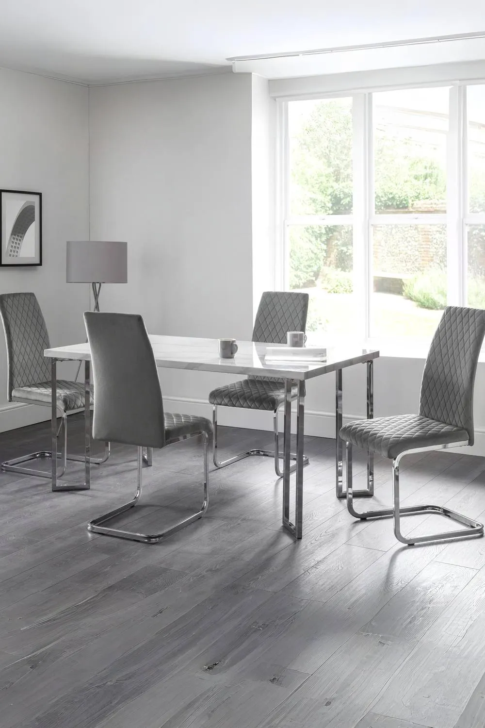 Julian Bowen Positano Rectangular 4-6 Seater Dining Table in White 2