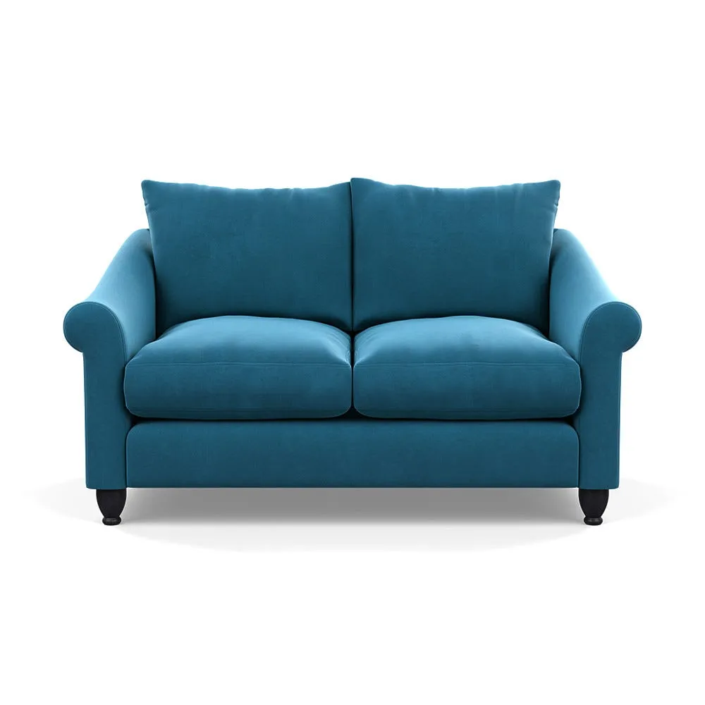Heal's Devon 2 Seater Smart Velvet Ocean Black Stain Beech Feet 1