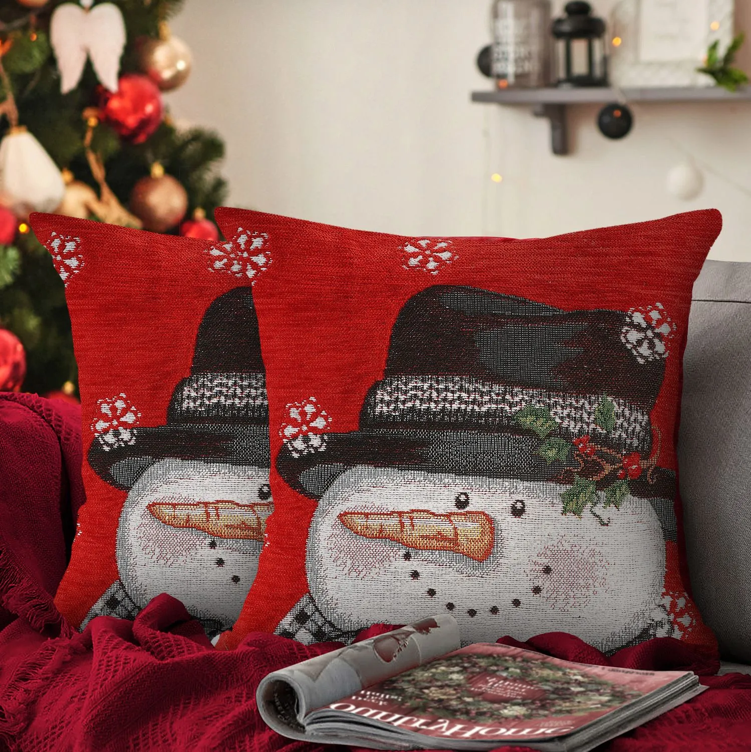 Velosso Winter Snowman Christmas Filled Cushion