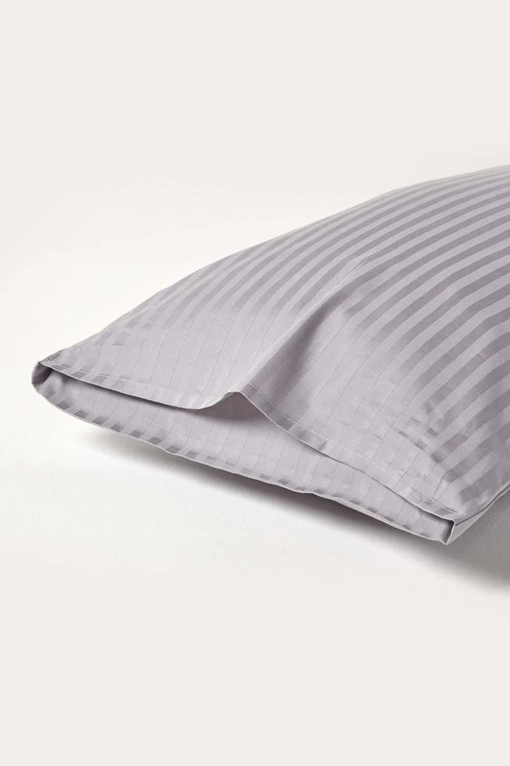 Homescapes Egyptian Cotton Satin Stripe Housewife Pillowcase 330 TC in Grey 3
