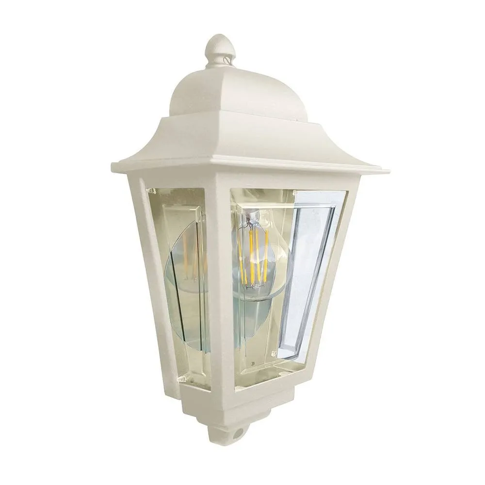 Netlighting Deco Lane 1 Light Half Outdoor Wall Lantern Cream IP44