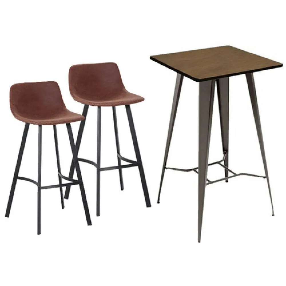 netfurniture Belmont Bar Stool & Tolix Square Table Package in Black 2