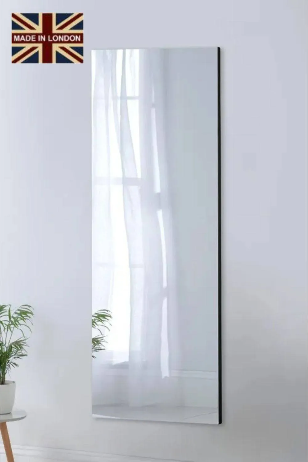 Yearn Mirrors Large Narrow Full Length Wall Mirror in Black