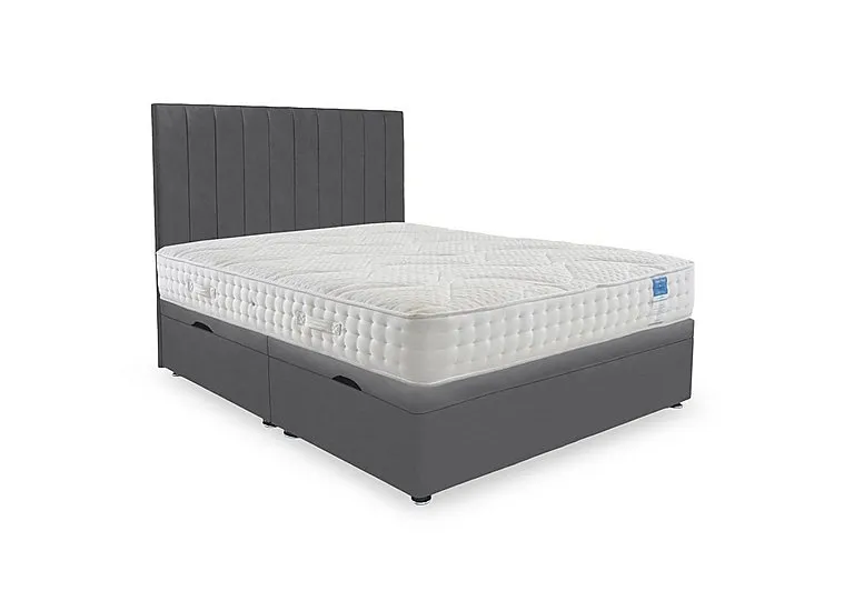Luxury Firm Side Lift Ottoman Divan Set - King Size - Plush Dark Grey