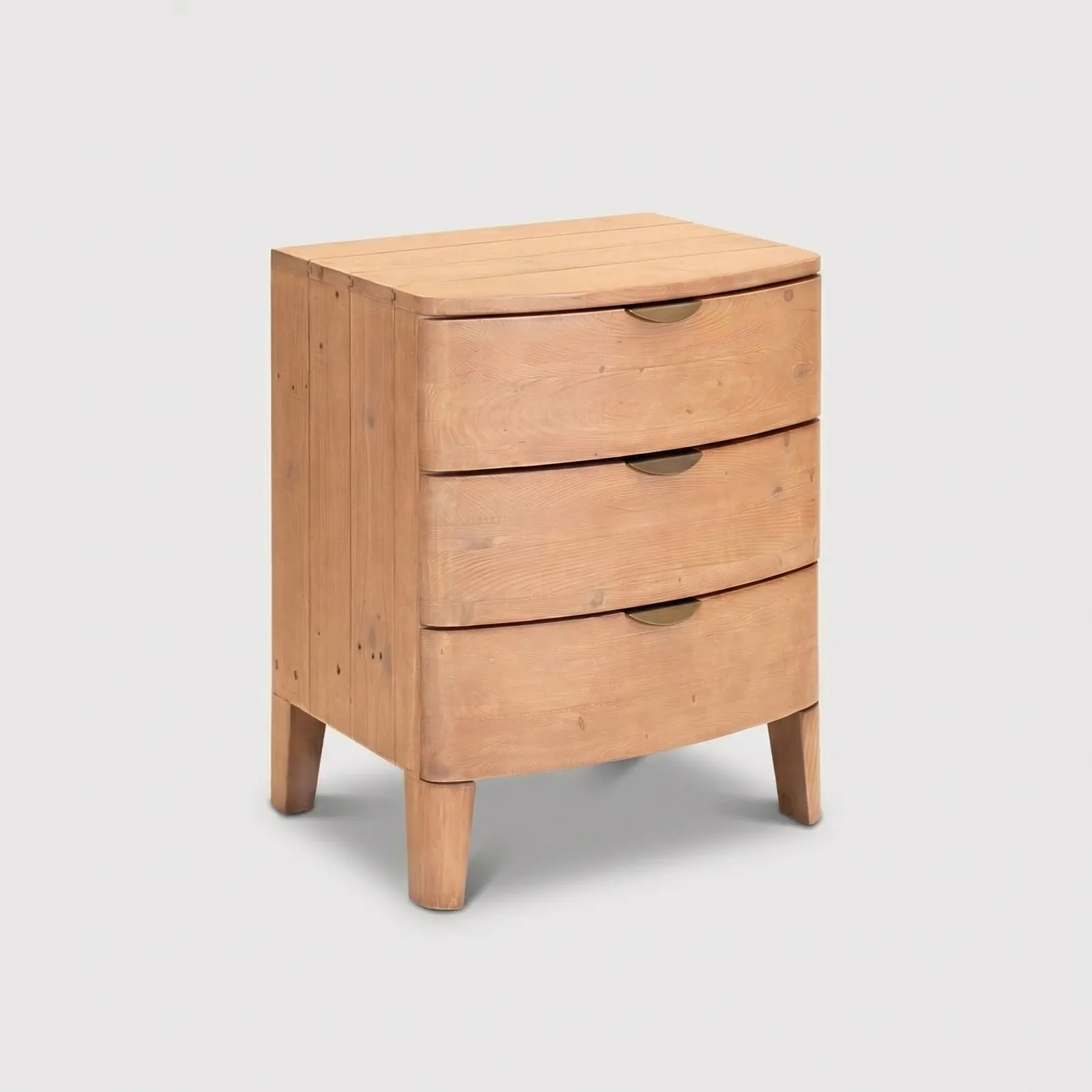 Halstatt 3Drw Wide Bedside Table, Pine Wood | Barker & Stonehouse