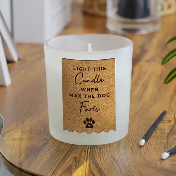 Personalised Paw Print Cork Label Candle 3