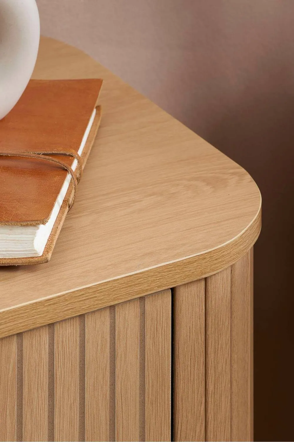 Birlea Pair of 2 Drawer Oak Wooden Fluted Bedside Axel in Natural 3