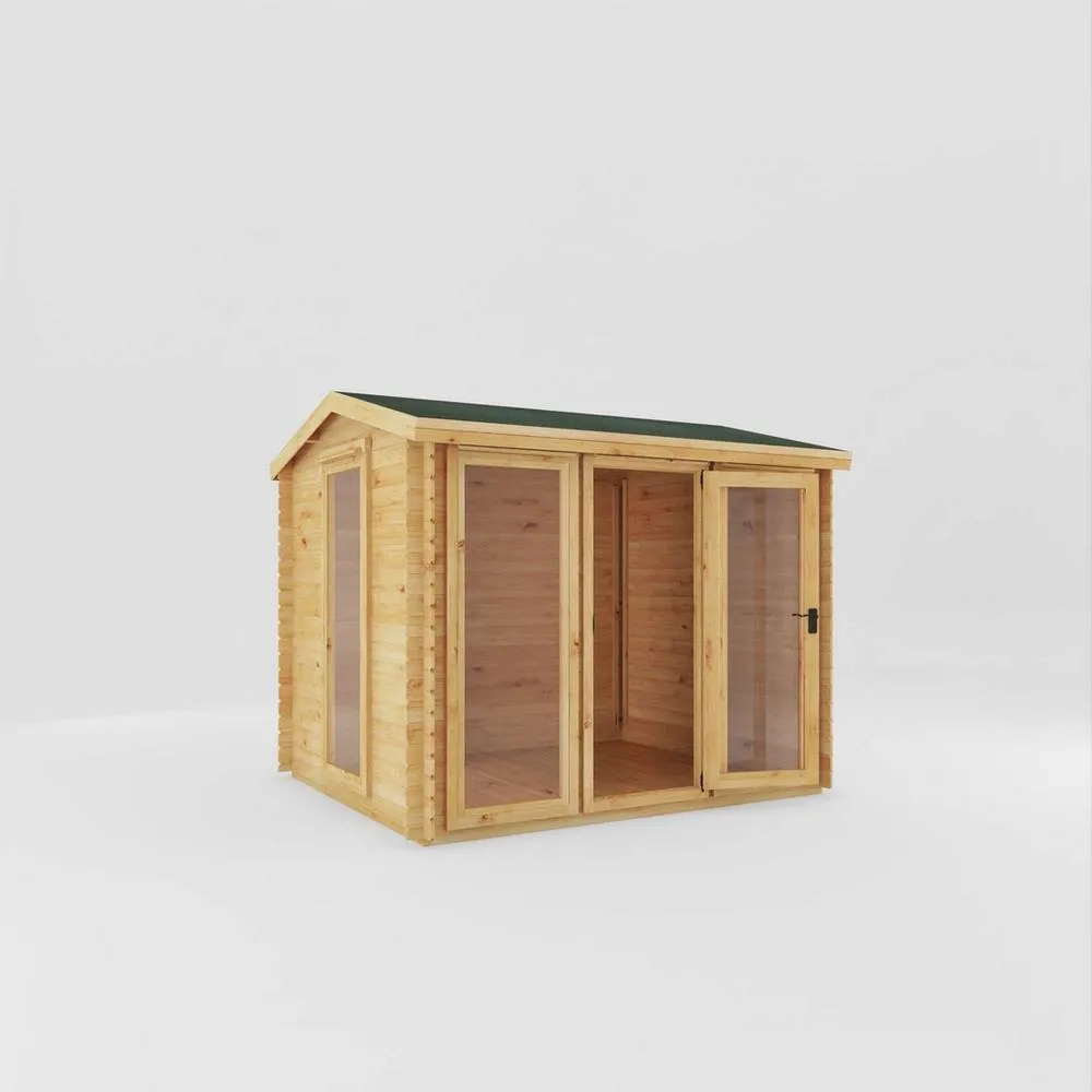 Mercia 3 x 2.5 m Reverse Apex Log Cabin - 19 mm - L263.7 x W302.4 x H253.4 cm in Brown 2