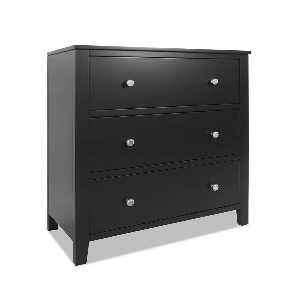 Statement Furniture Brooklyn 3 Drawer Chest of Drawers in Black 4