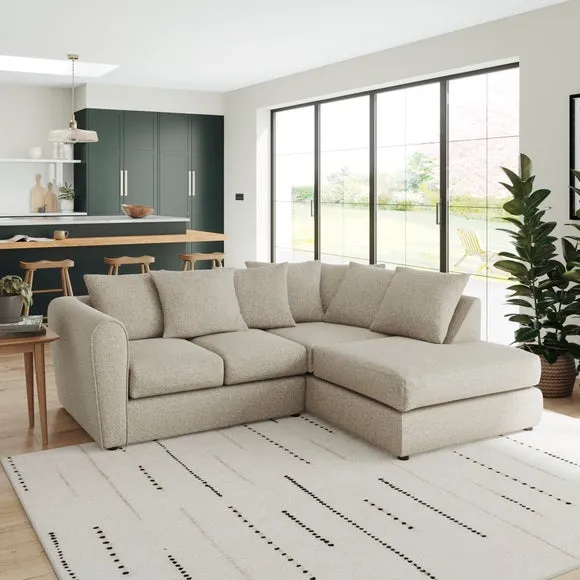Blake Basket Weave Texture Corner Chaise Sofa