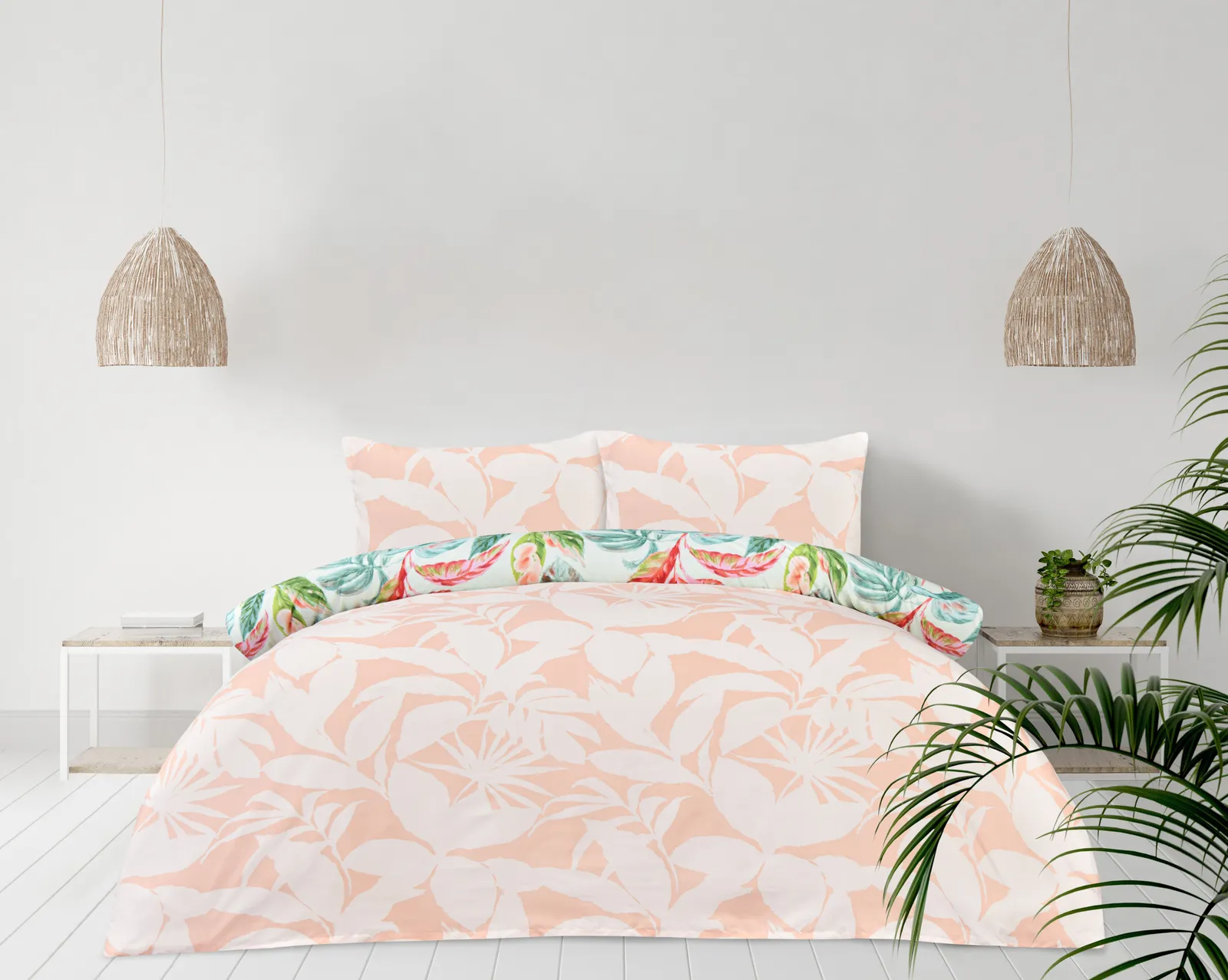 Smart Living Luxury Super Soft Reversible Exotic Palms Duvet Cover with Pillowcase 2