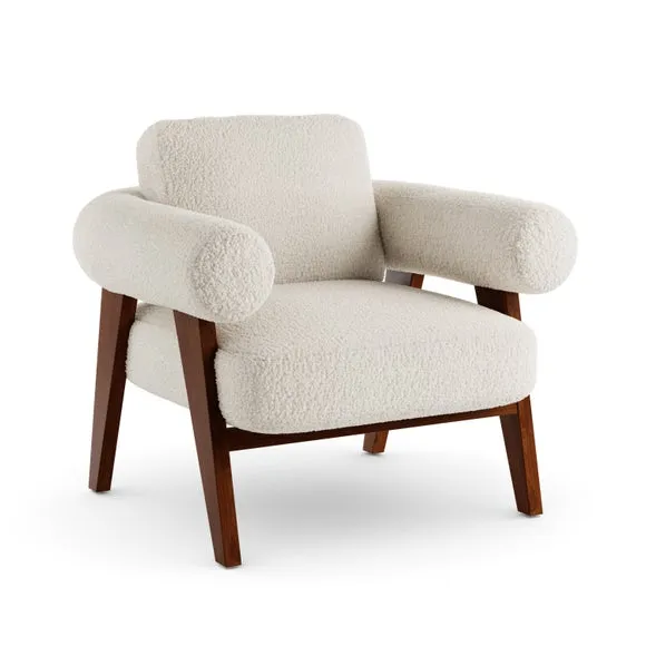Brynn Cream Borg Accent Chair 6