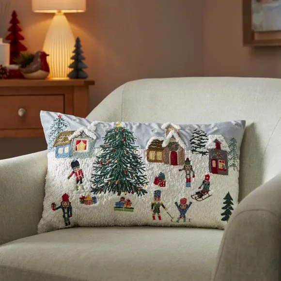 Christmas Scene Rectangle Cushion