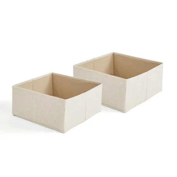 Set of 2 Large Square Linen Drawer Organisers 3