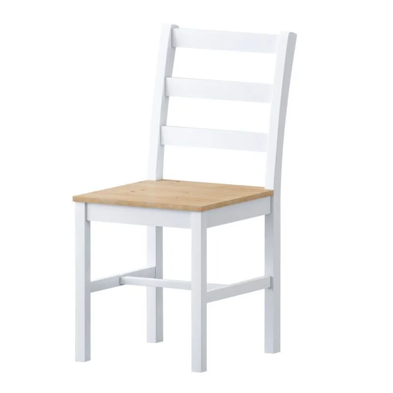 Comfy Living Ltd 5 Piece Wooden Dining Set White With Natural Tabletop 2