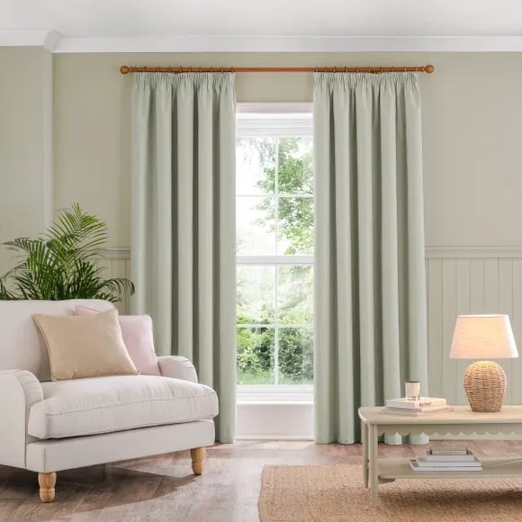 Luna Brushed Pencil Pleat Curtains (Blackout Available) 2