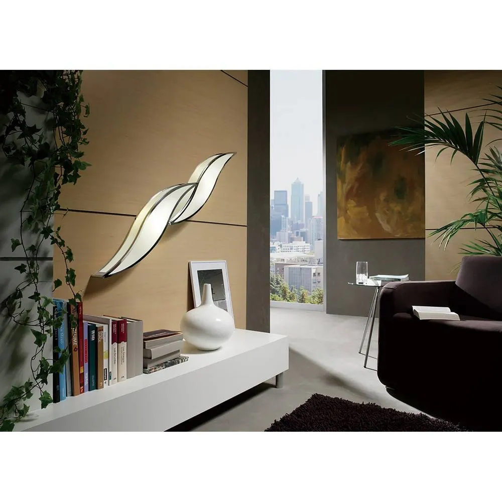 Netlighting Sintesys Wall Lamp E27 2 Light E27 Large Polished Chrome in Grey 2