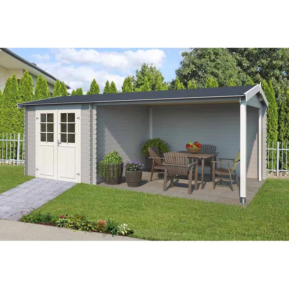 Lasita Maja Ltd Ivana-Log Cabin, Wooden Garden Room, Home Office - L590xW312.6xH228 cm in Light Tan 5