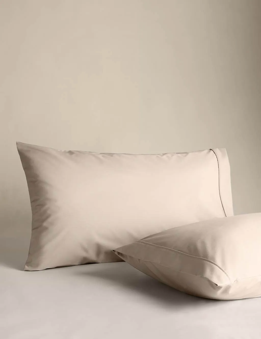 M&S 2 Pack Egyptian Cotton 230 Thread Count King Size Pillowcases Mink