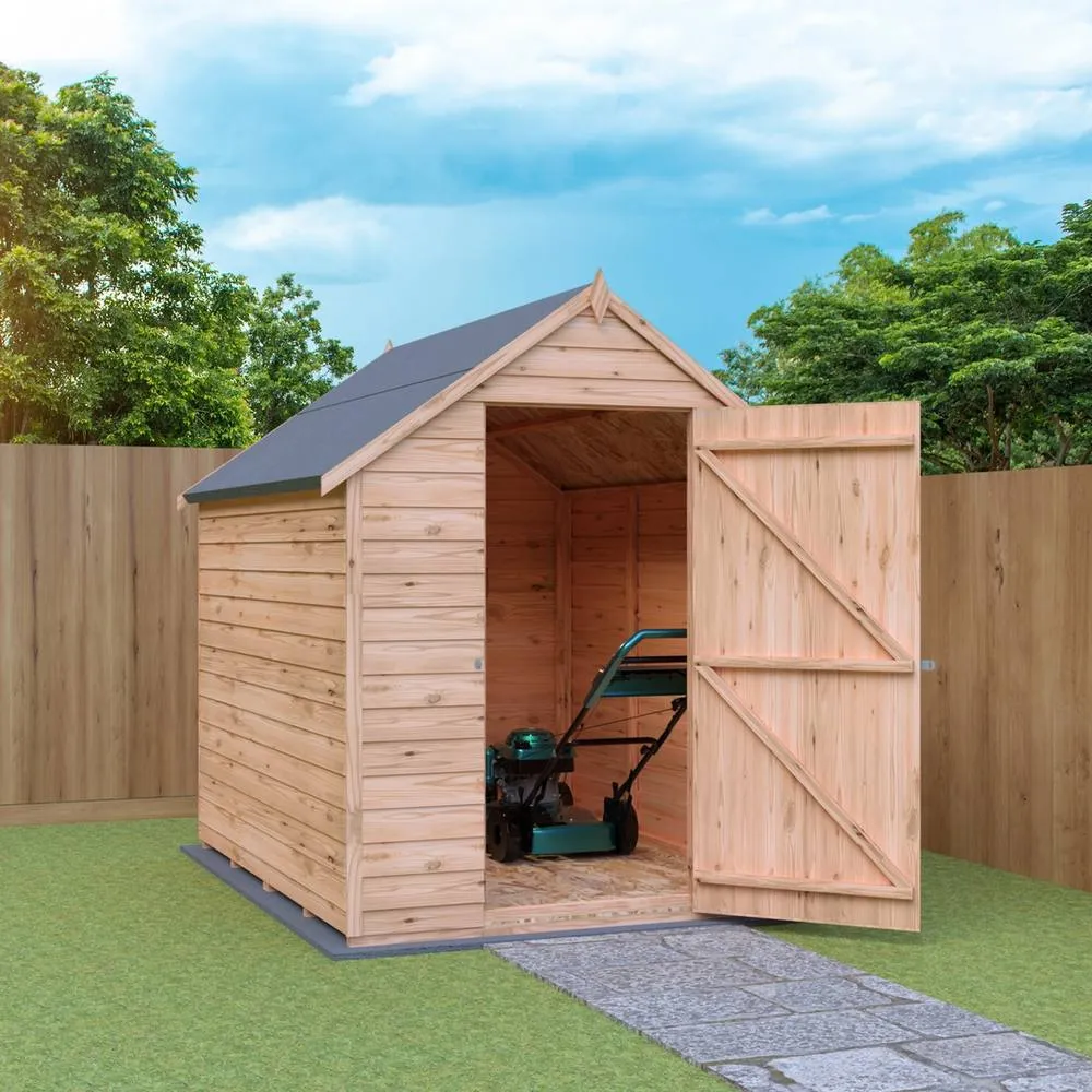 Shires Overlap 7 x 5 Feet Dip Treated Value Range Apex Shed Single Door in Brown 5