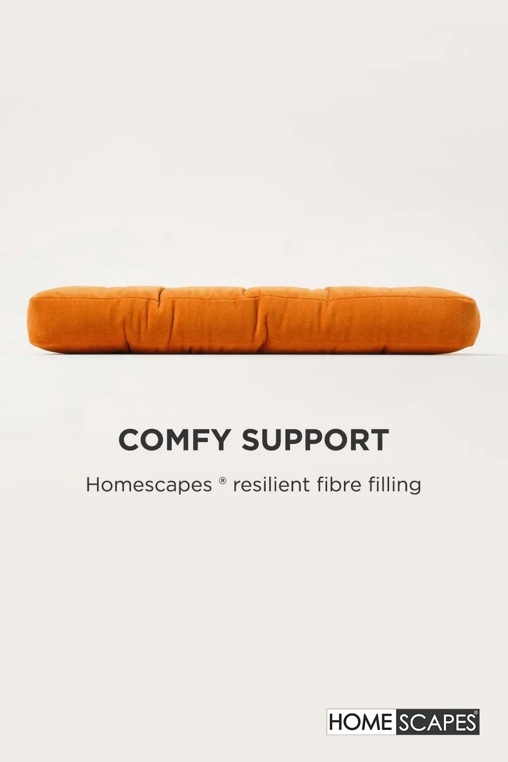 Homescapes 4 Pack Seat Pads Luxury Cotton Velvet Indoor Outdoor Garden Cushion, 40cm in Orange 5