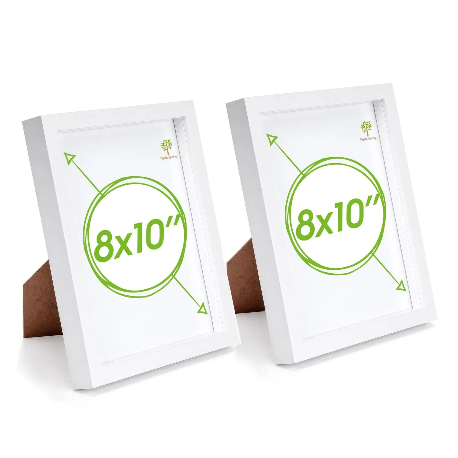 Nicola Spring 3D Box Photo Frames - 8 x 10" - Pack of 2 in White 1