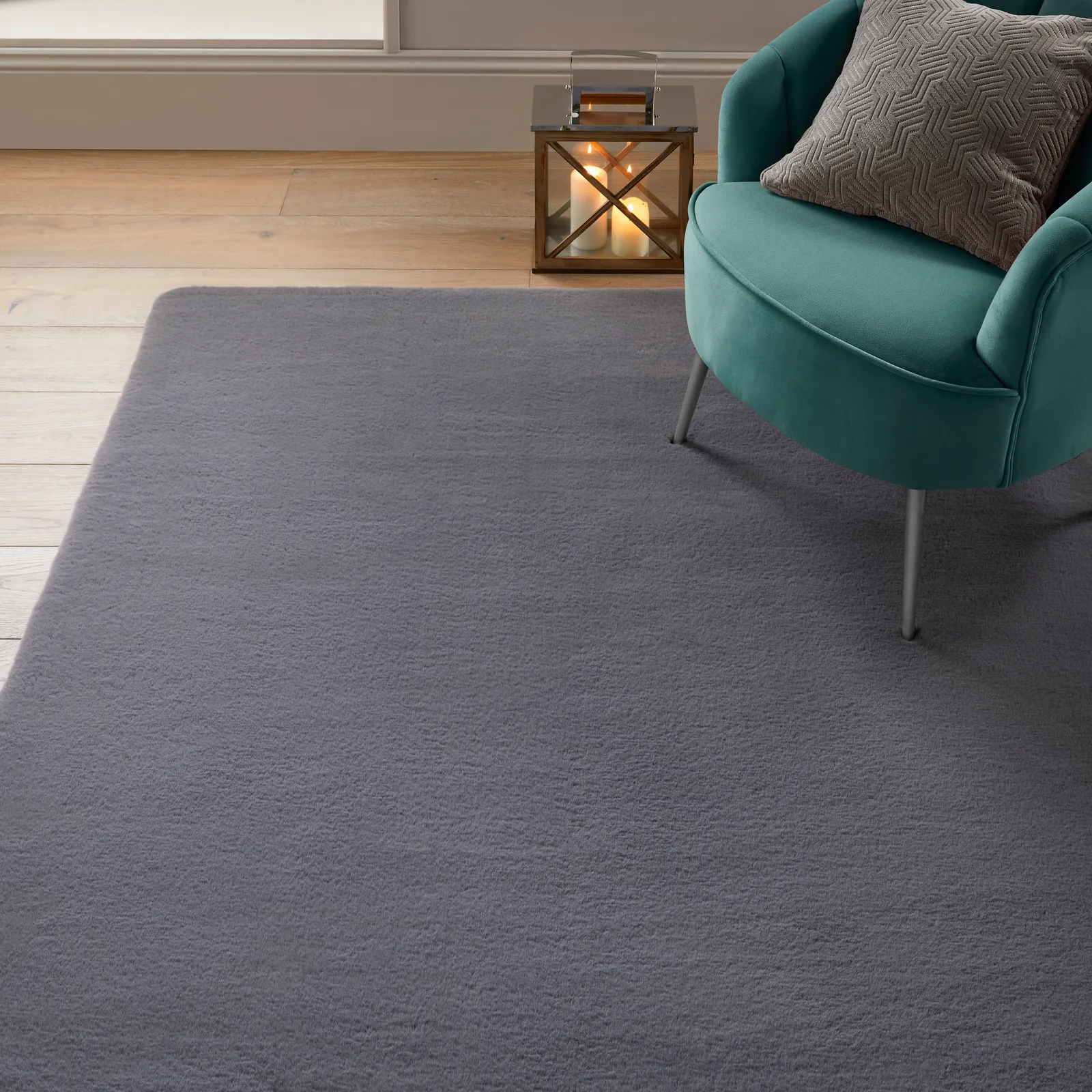 Faux Fur Supersoft Lush Rug Supersoft Charcoal
