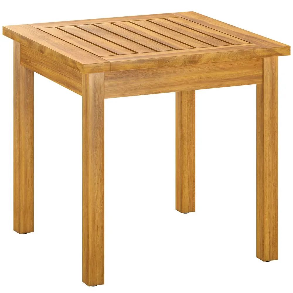 OUTSUNNY Coffee Table Fully Assembled Square Natural Wood 2